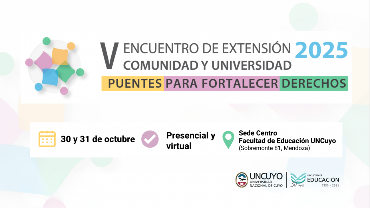 imagen Convocan a participar del V Encuentro de Extensión Universitaria en la Facultad de Educación