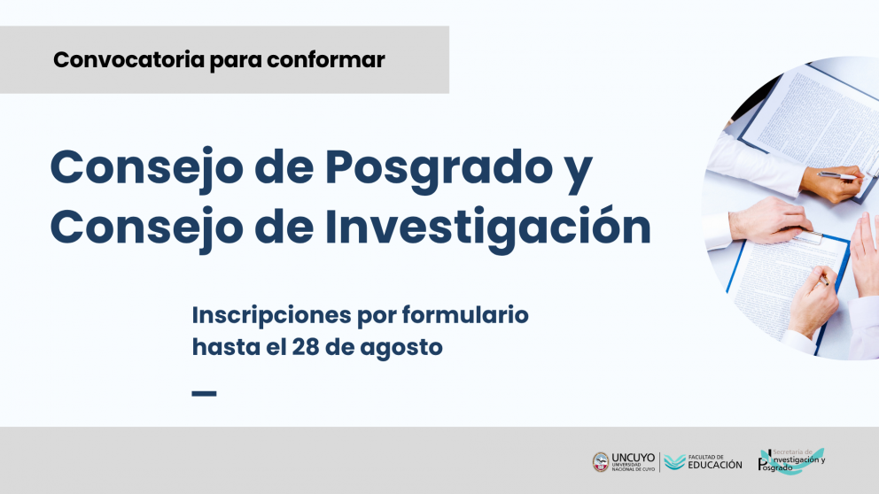 imagen Cierra inscripción para conformar los consejos de Posgrado e Investigación