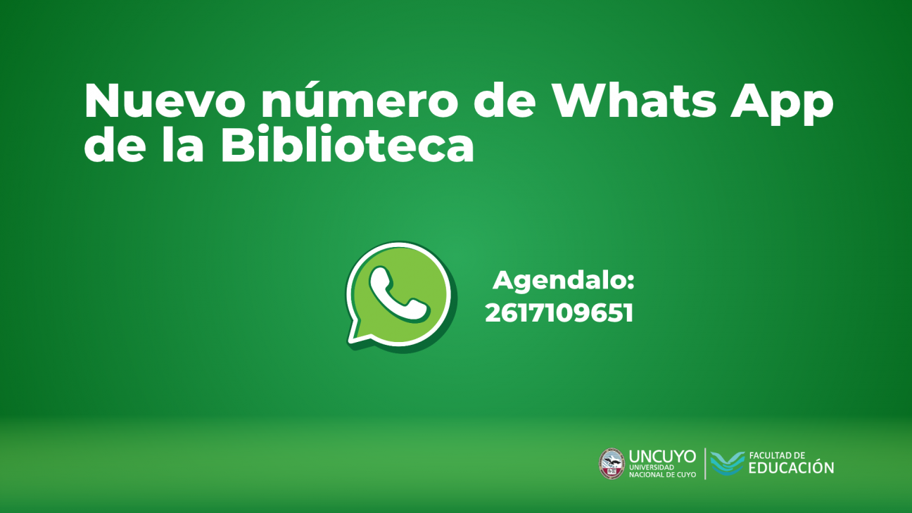 imagen Nuevo número de WhatsApp para contactar a la Biblioteca