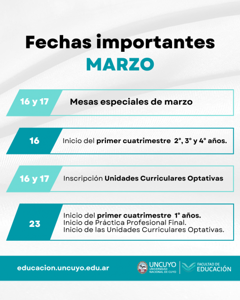 imagen Fechas a tener en cuenta durante febrero y marzo 2026