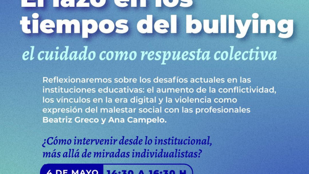 imagen Realizarán un conversatorio sobre bullying y las instituciones educativas