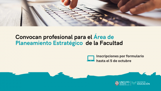 imagen Seleccionarán profesional para trabajar en el Área de Planeamiento Estratégico de la Facultad