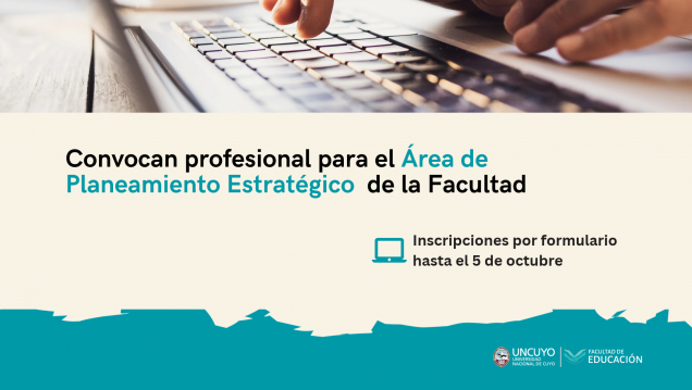 imagen Seleccionarán profesional para trabajar en el Área de Planeamiento Estratégico de la Facultad