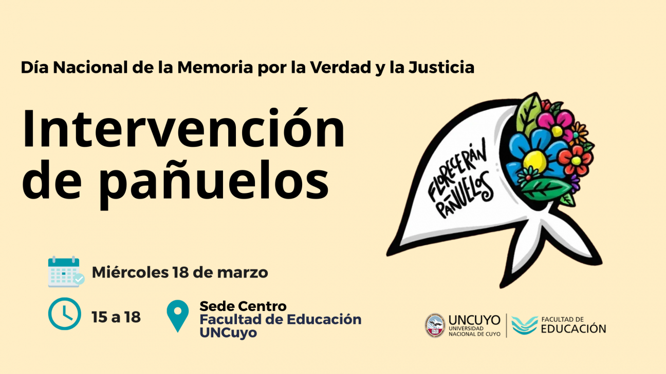 imagen La Facultad de Educación de la UNCuyo se suma a la campaña "Florecerán pañuelos" 