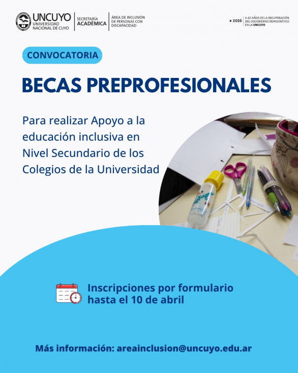 imagen Convocan a estudiantes para ser tutores en colegios secundarios de la UNCuyo