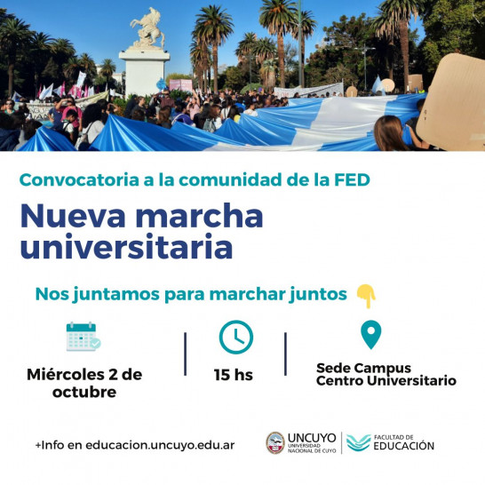 imagen Nueva marcha universitaria: así participará la comunidad de la Facultad de Educación el 2 de octubre