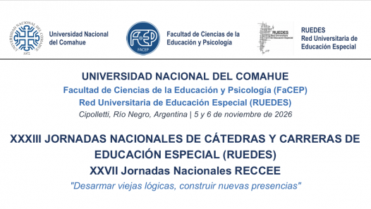 imagen Realizarán las XXXIII Jornadas Nacionales de Cátedras y Carreras de Educación Especial y las XXVII Jornadas Nacionales RUEDES