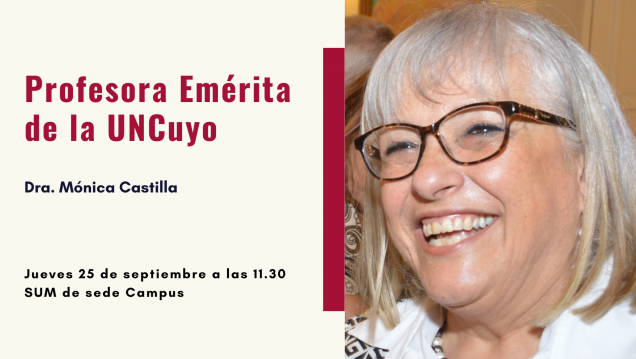 imagen Mónica Castilla, profesora emérita de la UNCuyo