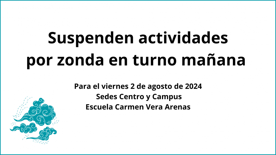 imagen Turno mañana del viernes 2 de agosto: no habrá actividades por el viento zonda