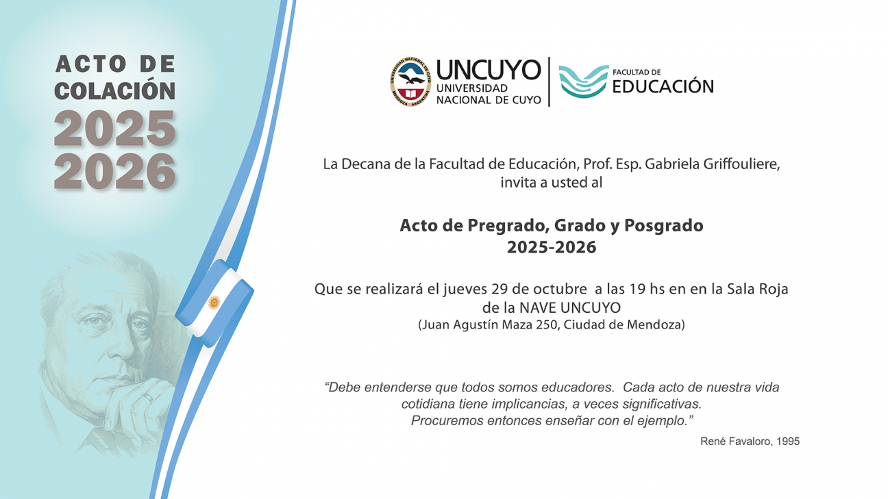imagen Invitan al Acto de Colación 2025-2026 de la Facultad de Educación
