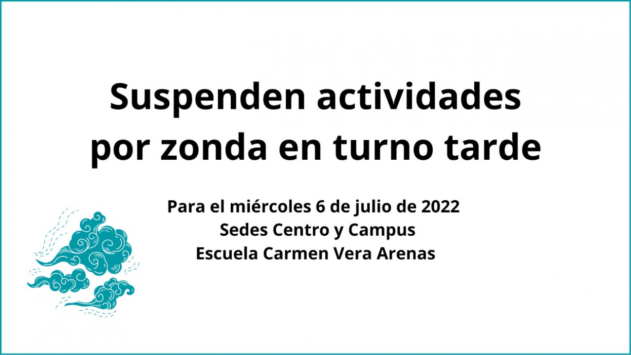 imagen No habrá actividades por el zonda