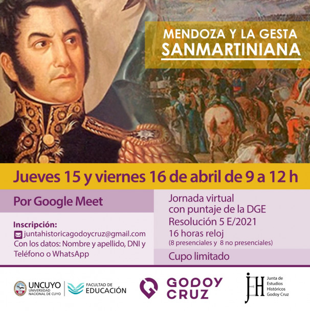 imagen Jornada virtual: Mendoza y la gesta sanmartiniana, con puntaje de la DGE