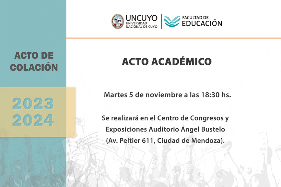 imagen Invitan al Acto de Colación 2023-2024 de la Facultad de Educación