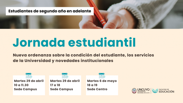 imagen Convocan a estudiantes a participar en Jornada de la Facultad de Educación