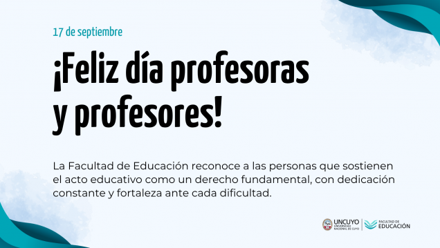 imagen ¡Feliz día profesoras y profesores!