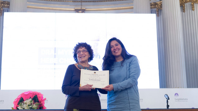 imagen Distinguieron a Myrtha Chokler como Personalidad Destacada de la Ciudad Autónoma de Buenos Aires