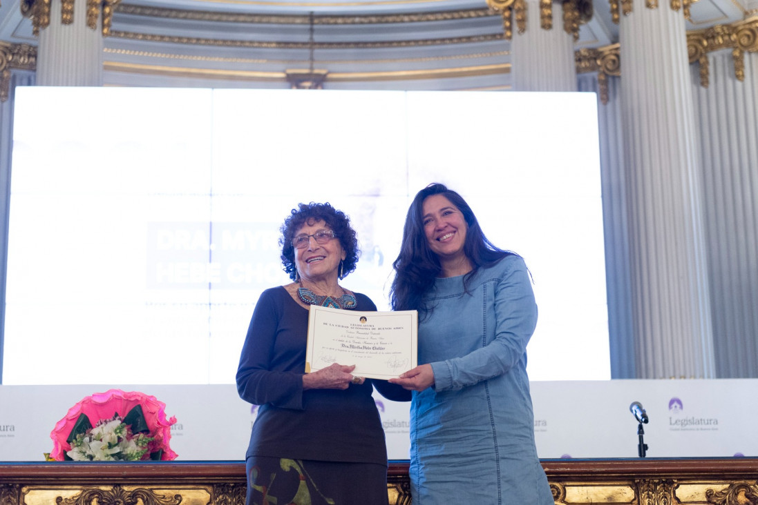 imagen Distinguieron a Myrtha Chokler como Personalidad Destacada de la Ciudad Autónoma de Buenos Aires