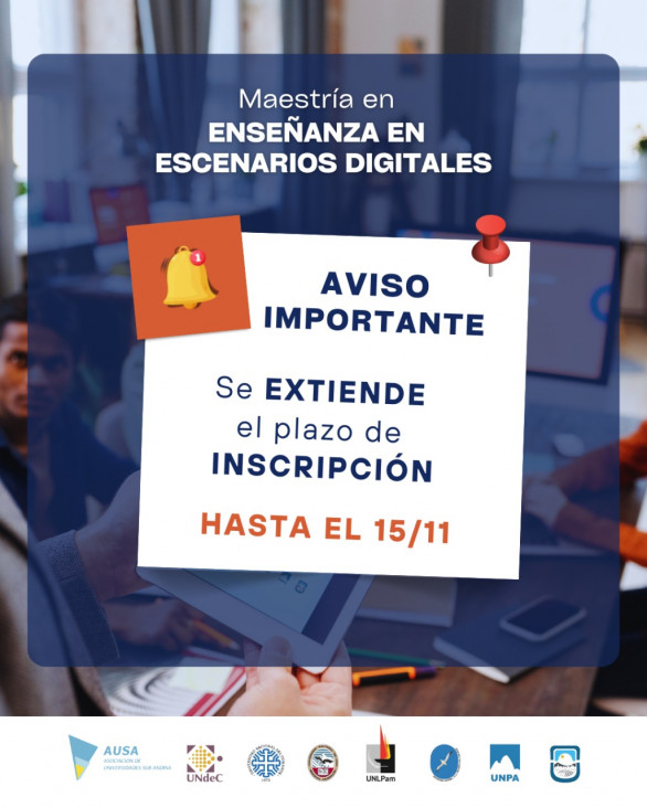 imagen Extienden plazo de inscripción para la Maestría en Enseñanza en Escenarios Digitales