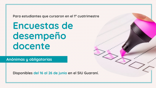 imagen Estudiantes deberán completar las encuestas de desempeño docente