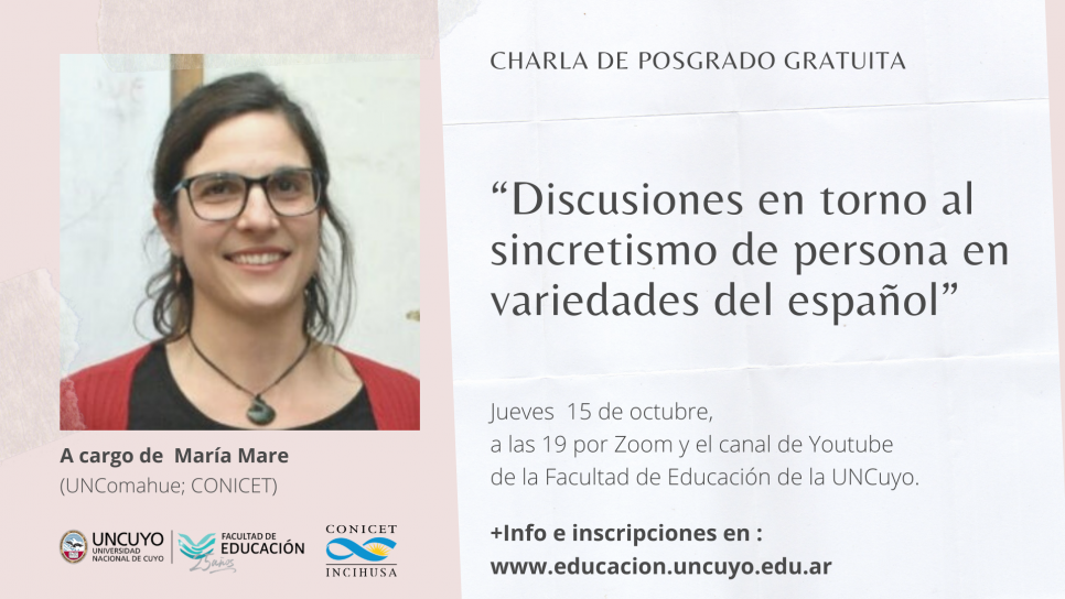 imagen Sincretismos en español es el tema de la próxima charla del Ciclo de posgrado sobre Lenguaje 