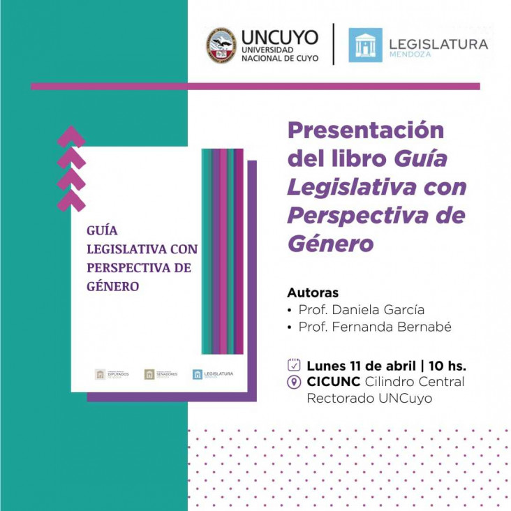 imagen Presentarán el libro "Guía legislativa con perspectiva de género"