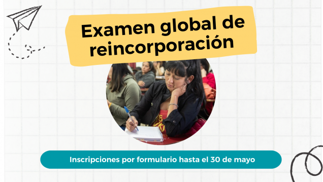 imagen Inscriben para rendir el examen global de reincorporación