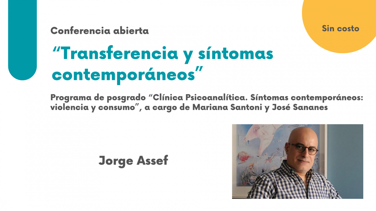 imagen Dictarán una conferencia abierta sobre transferencia y síntomas contemporáneos