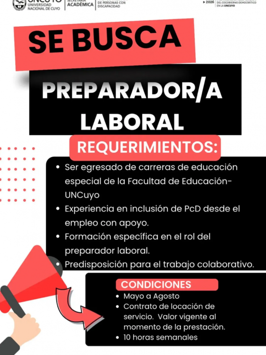 imagen Egresados de carreras especiales podrán postular para ser Preparadores Laborales en el Comedor Universitario