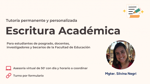 imagen Estudiantes de posgrado, investigadores y becarios de la Facultad de Educación tendrán tutorías personalizadas de escritura académica