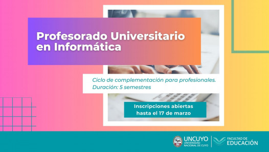 imagen Inscriben para estudiar el Profesorado Universitario en Informática