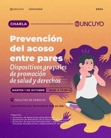 imagen Estudiantes podrán participar de una charla de prevención del acoso entre pares