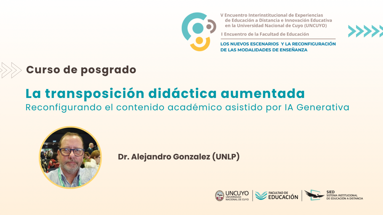 imagen La transposición didáctica aumentada será el tema de un curso de posgrado para docentes de la FED y la UNCuyo