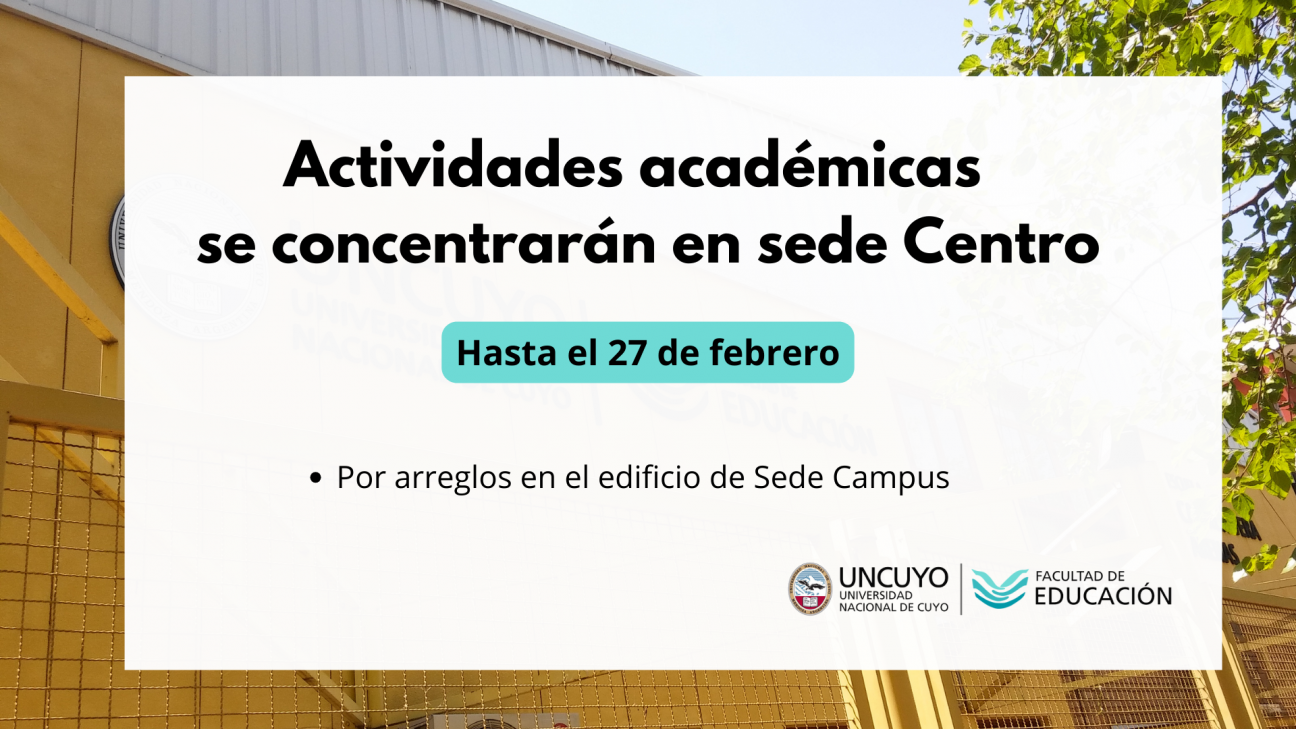 imagen Actividades académicas se concentrarán en sede Centro