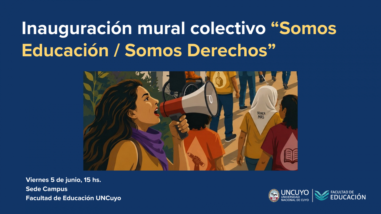 imagen Un nuevo mural de la Facultad de Educación hace foco en los derechos