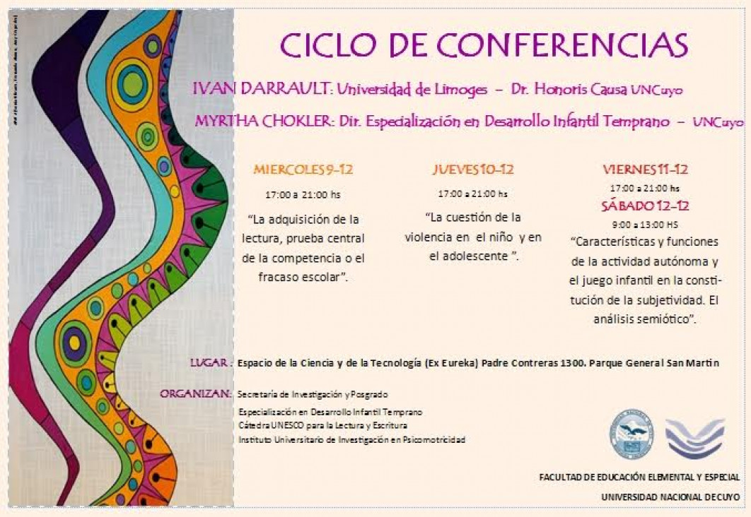 Invitan a Ciclo de Conferencias - Facultad de Educación