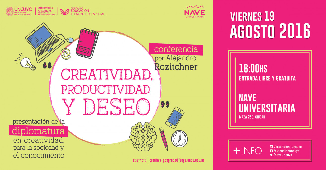 imagen Invitan a la presentación de la nueva Diplomatura en Creatividad para Sociedad y el Conocimiento