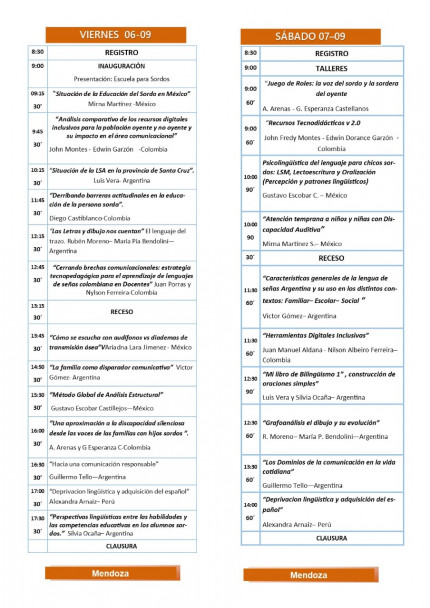 imagen Cronograma de actividades del Congreso.