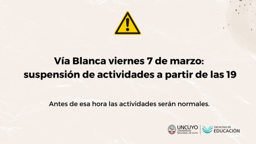 imagen Vía Blanca: suspensión de actividades a partir de las 19