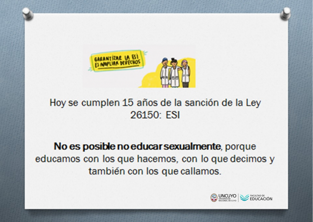 imagen Se cumplen 15 años de la sanción de la Ley de Educación Sexual Integral