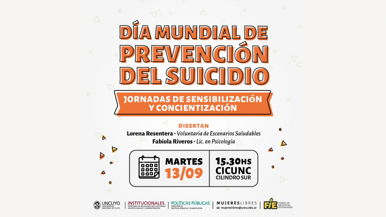 imagen Realizarán una Jornada de sensibilización y concientización del suicidio 