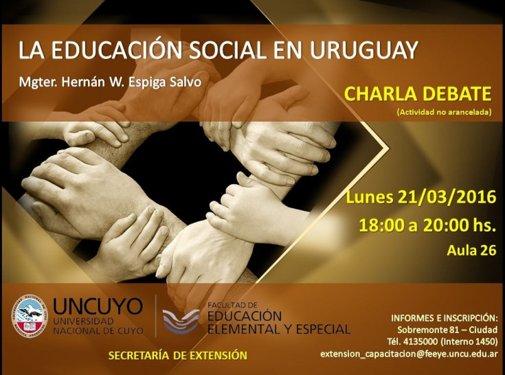 imagen Educación Social en Uruguay será tópico de una charla-debate