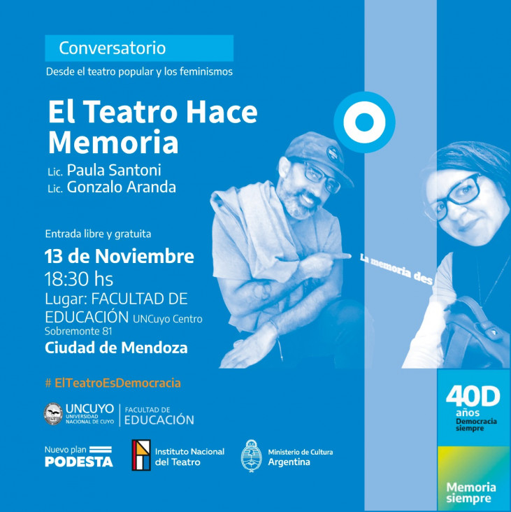 imagen Invitan a conversatorio sobre teatro popular, democracia y feminismo