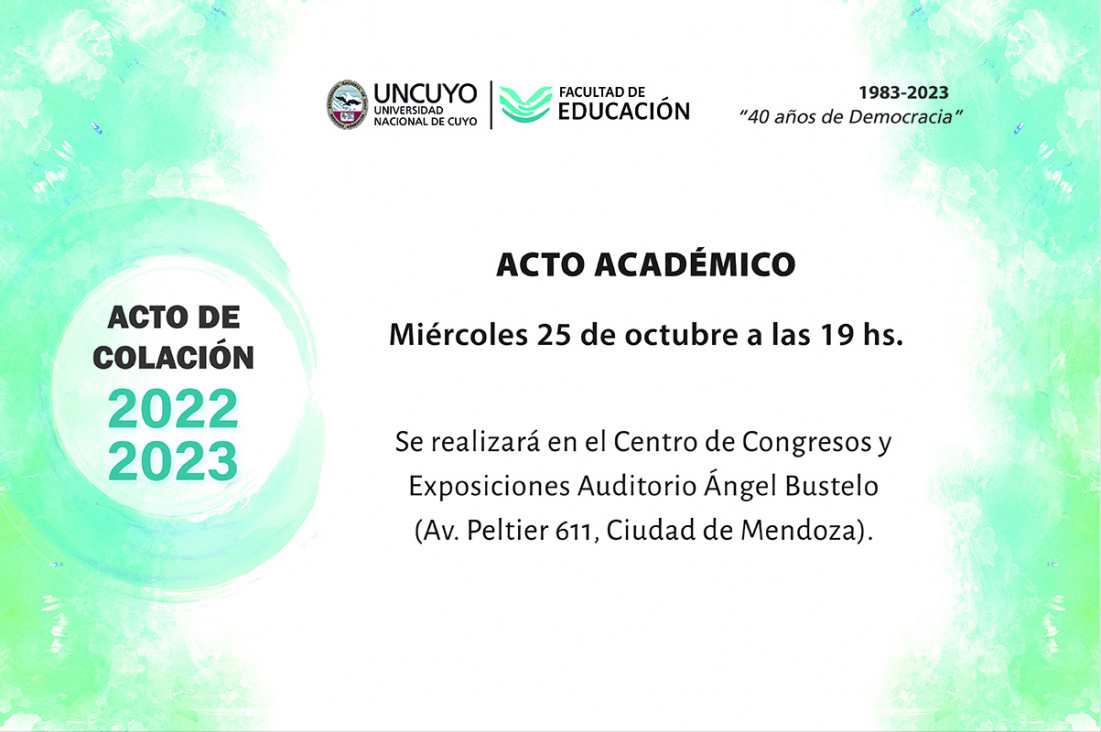 imagen Invitan al Acto de Colación 2022-2023 de la Facultad de Educación