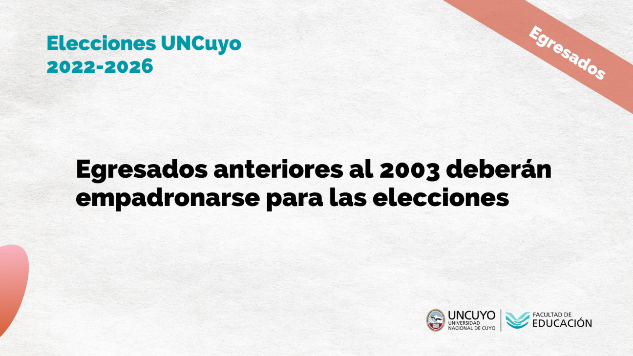 imagen Egresados anteriores al 2003 deberán empadronarse para las elecciones