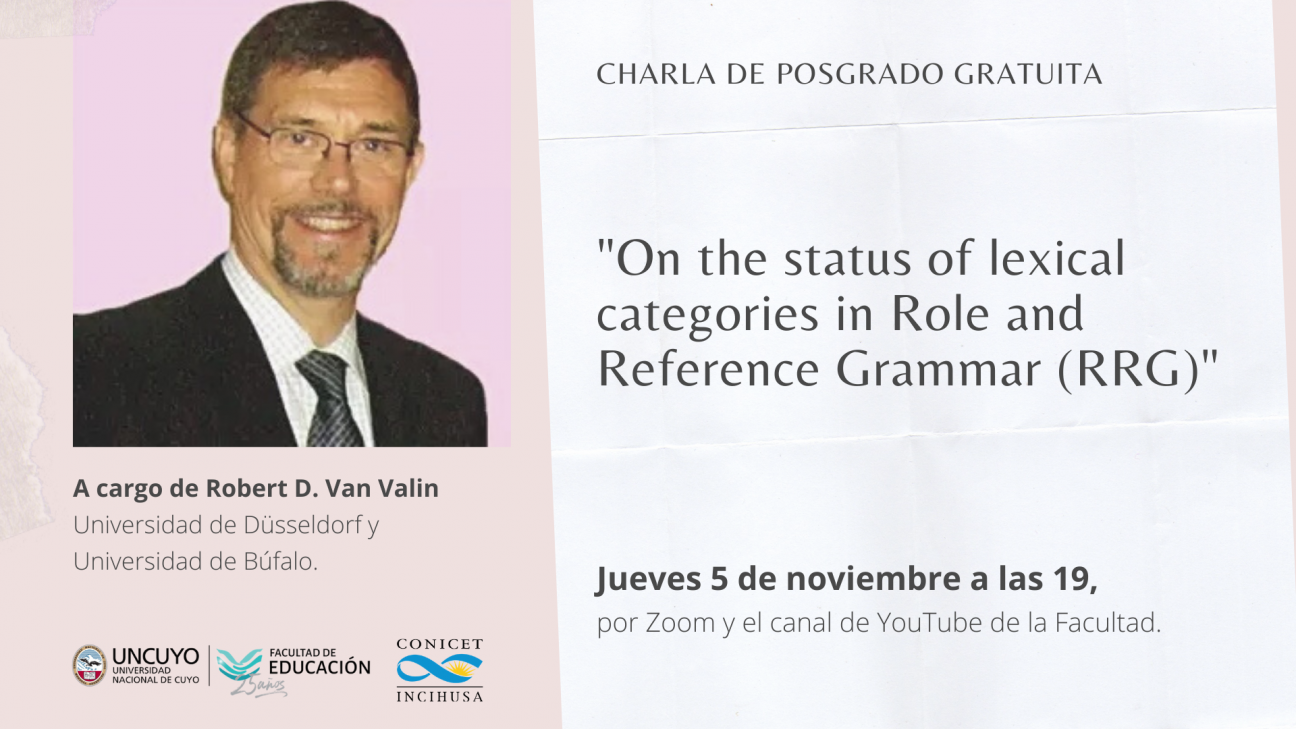 imagen Robert D. Van Valin disertará en el Ciclo de posgrado sobre Lenguaje