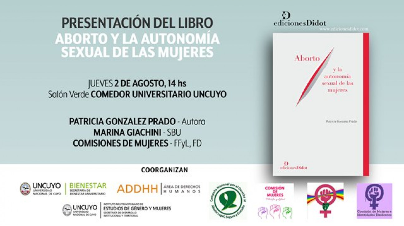 imagen Invitan a la presentación del libro "Aborto y la autonomía sexual de las mujeres" 