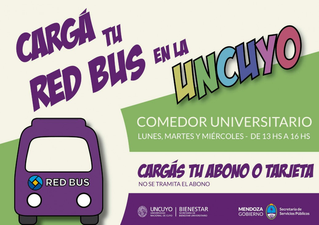 imagen Recargas de Red Bus en la UNCUYO