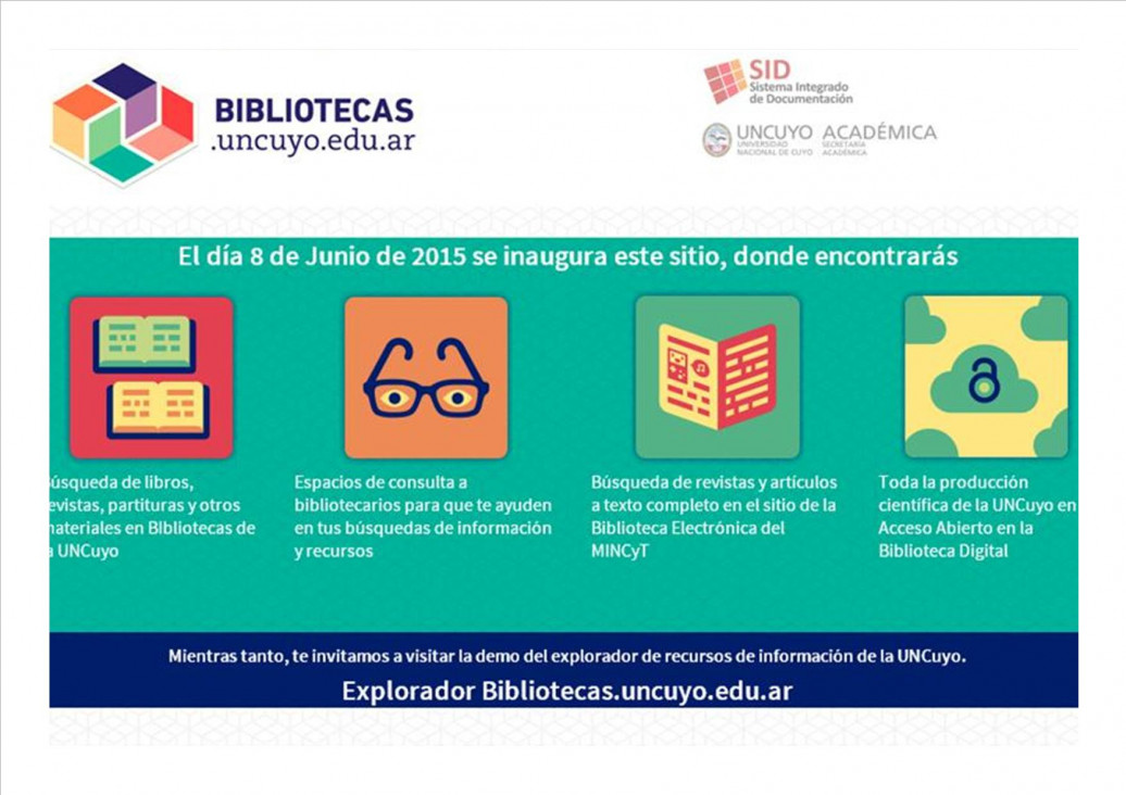 imagen Nuevo portal de Bibliotecas de la UNCuyo