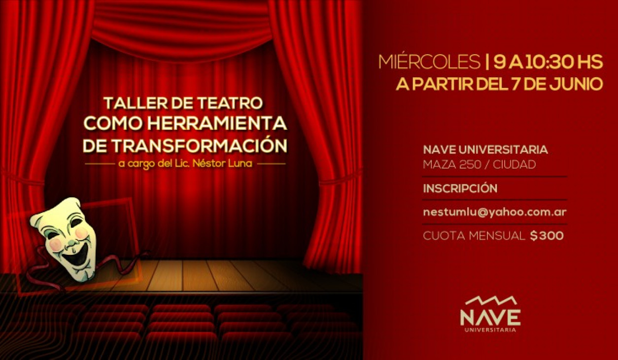 imagen Dictarán taller de teatro en la Nave Universitaria