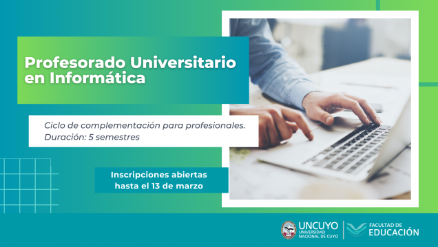 imagen Inscriben para estudiar el Profesorado Universitario en Informática